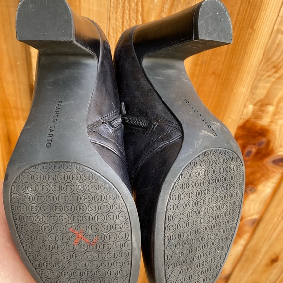 Franco Sarto Side Zipper Tinker, Genuine Leather, Stretch Black Booties, Size 8M - Picture 10 of 10